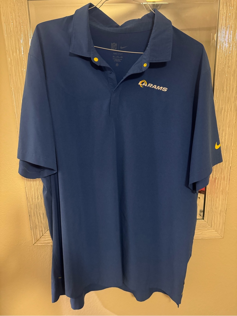 Nike Los Angeles Rams NFL Dri-FIT Blue Polo Shirt Men’s 3XL